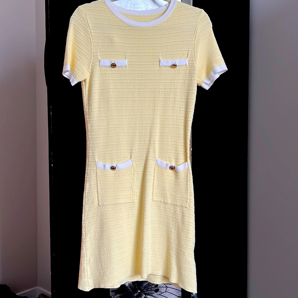 Yellow knit dress size Small